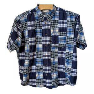 Orvis Vintage Men's Patchwork 
Madras Short Sleeve Shirt size Medium